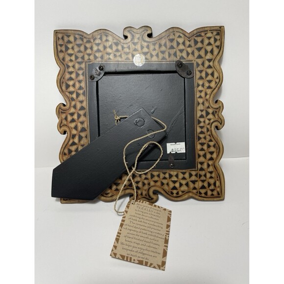 Tiger Lily Picture Frame Hand Painted USA Holds Picture 4x4" VTG? - Picture 3 of 7